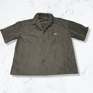 Prada Men's Short Sleeve Jacket in Dark Olive